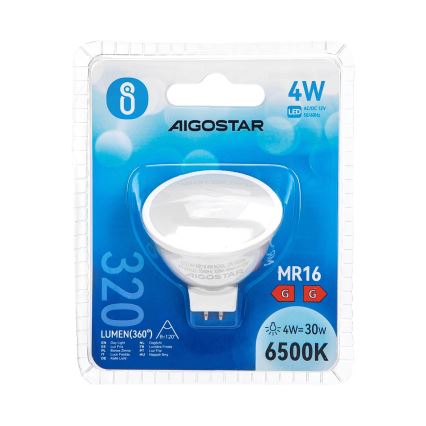 LED Izzó MR16 GU5,3/4W/12V 6500K - Aigostar