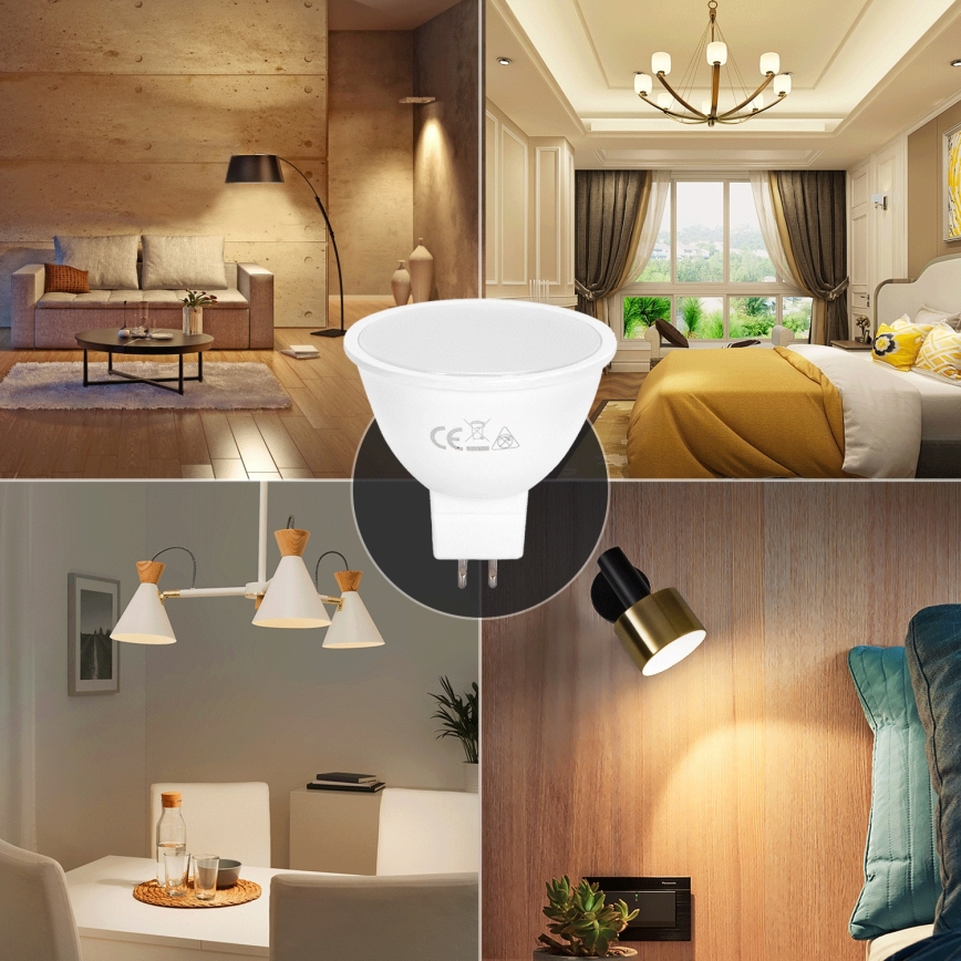 LED Izzó MR16 GU5,3/6W/12V 3000K - Aigostar