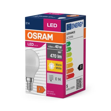 LED Izzó P40 E14/4,9W/230V 2700K - Osram