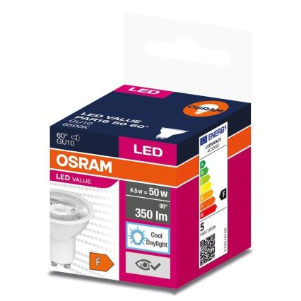 LED izzó PAR16 GU10/4,5W/230V 6500K 60° - Osram