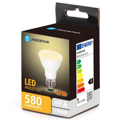 LED Izzó PAR20 E27/8W/230V 3000K - Aigostar