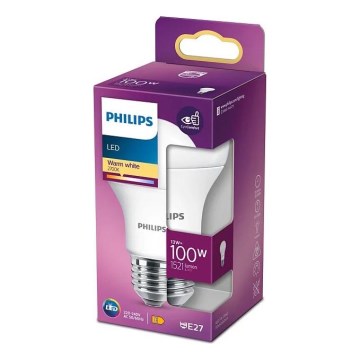 LED Izzó Philips A60 E27/13W/230V 2700K