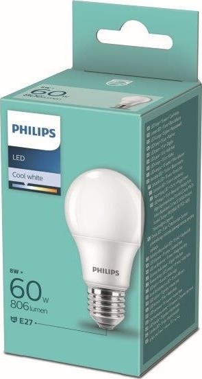LED Izzó Philips A60 E27/8W/230V 4000K