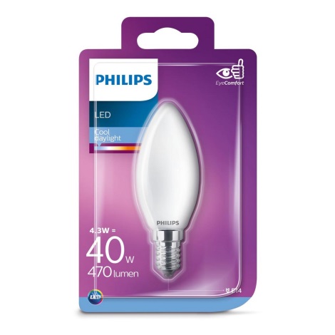 LED Izzó Philips E14/4,3W/230V 6500K