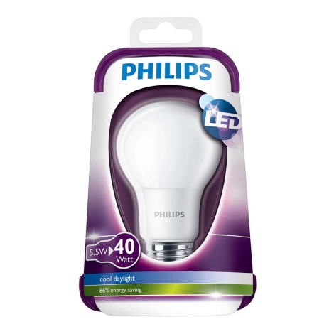 LED Izzó Philips E27/5,5W/230V 6000K