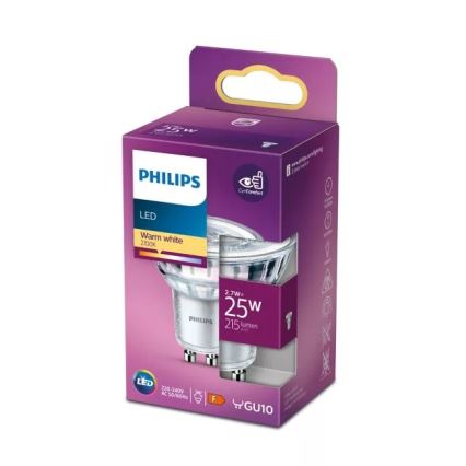 LED Izzó Philips PAR16 GU10/2,7W/230V 2700K