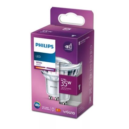 LED Izzó Philips PAR16 GU10/3,5W/230V 3000K