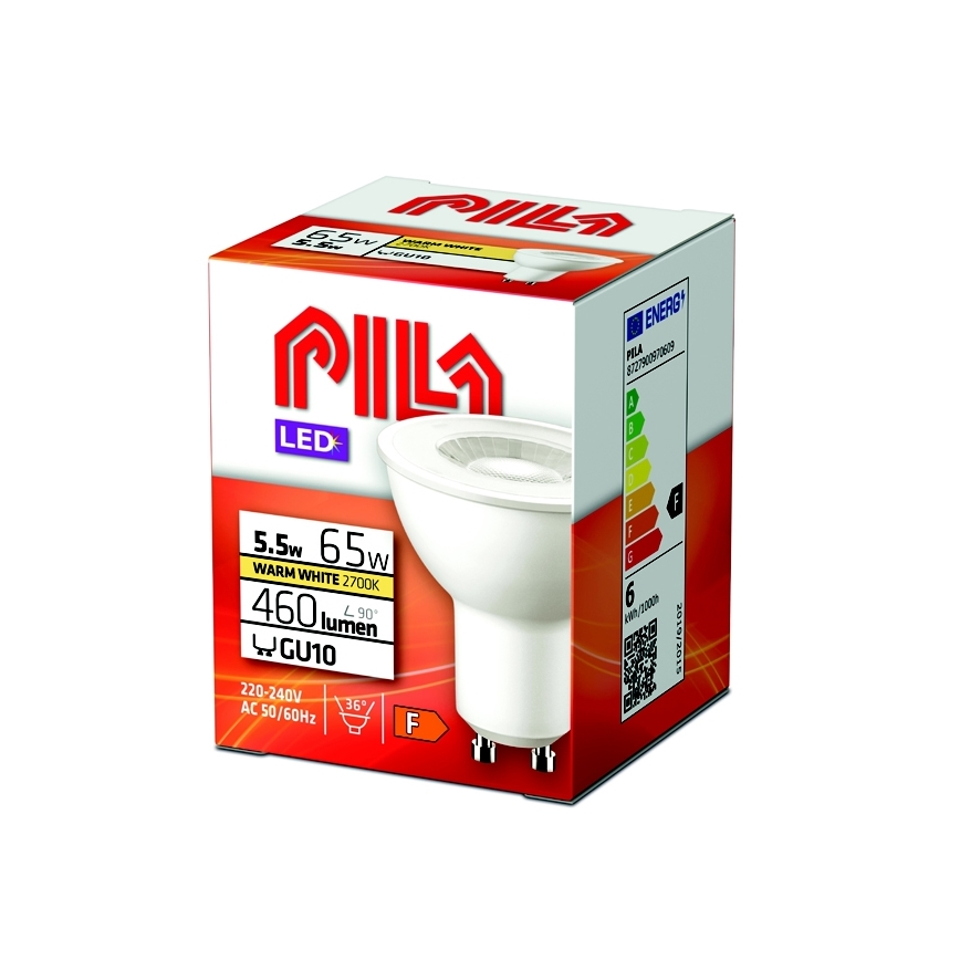 LED Izzó Philips Pila PAR16 GU10/5,5W/230V 2700K