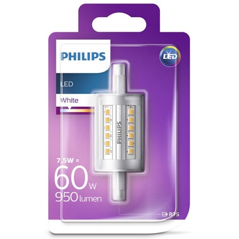 LED Izzó Philips R7s/7,5W/230V 3000K 79 mm