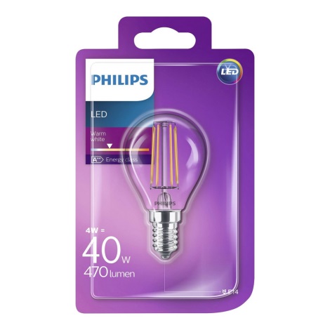 LED Izzó Philips VINTAGE P45 E14/4W/230V 2700K