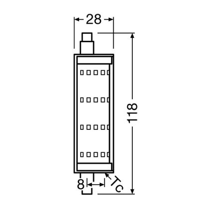 LED izzó R7s/13W/230V 2700K 118 mm