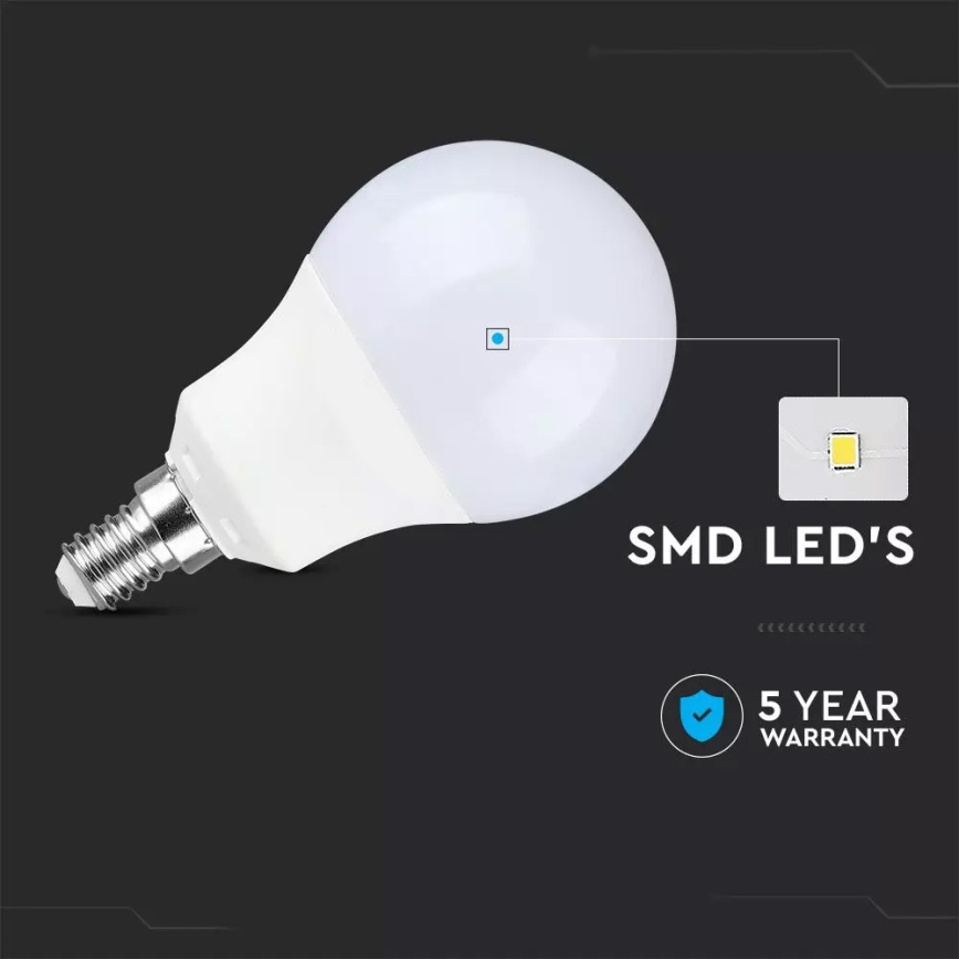 LED Izzó SAMSUNG CHIP A60 E14/9W/230V 3000K