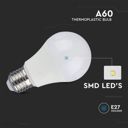 LED Izzó SAMSUNG CHIP A60 E27/8,5W/230V 6500K