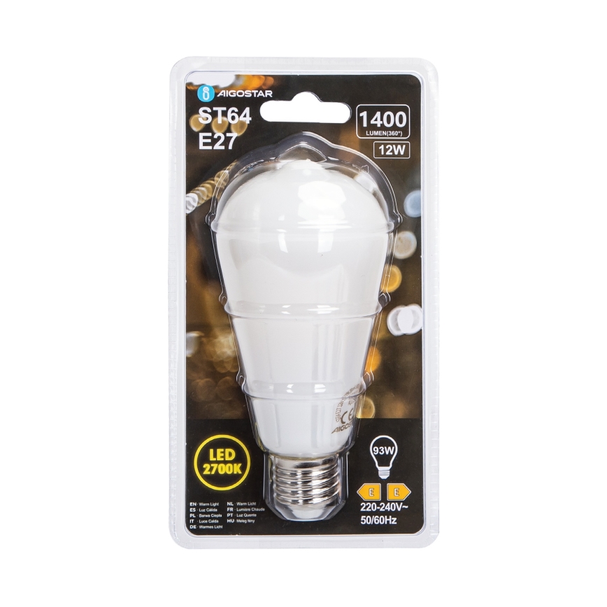 LED izzó ST64 E27/12W/230V 320° 2700K - Aigostar