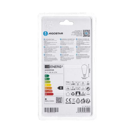 LED izzó ST64 E27/8W/230V 2700K - Aigostar