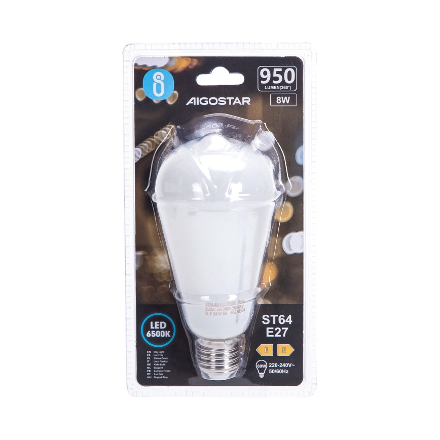 LED izzó ST64 E27/8W/230V 330° 6500K - Aigostar