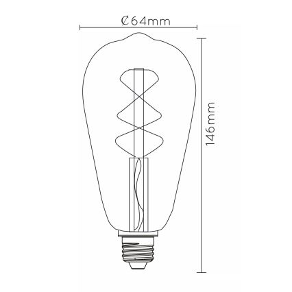 LED Izzó szürkületérzékelővel FILAMENT ST64 E27/4W/230V 2200K - Lucide 49034/04/62