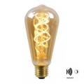 LED Izzó szürkületérzékelővel FILAMENT ST64 E27/4W/230V 2200K - Lucide 49034/04/62