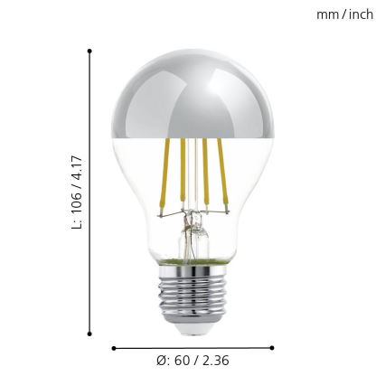 LED Izzó tükrös gömbsapkával A60 E27/7W/230V 2700K - Eglo 11834
