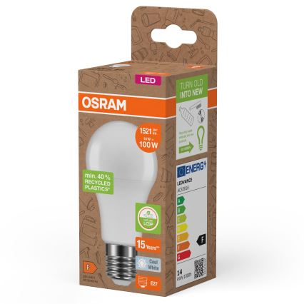 LED Izzó újrahasznosított műanyagból A100 E27/14W/230V 4000K - Osram