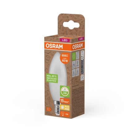 LED izzó újrahasznosított műanyagból B39 E14/7,5W/230V 2700K - Osram