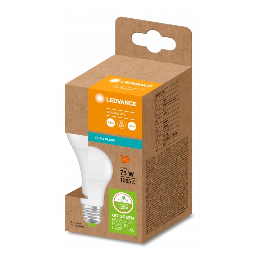 LED izzó újrahasznosított műanyagból E27/10W/230V 4000K - Ledvance