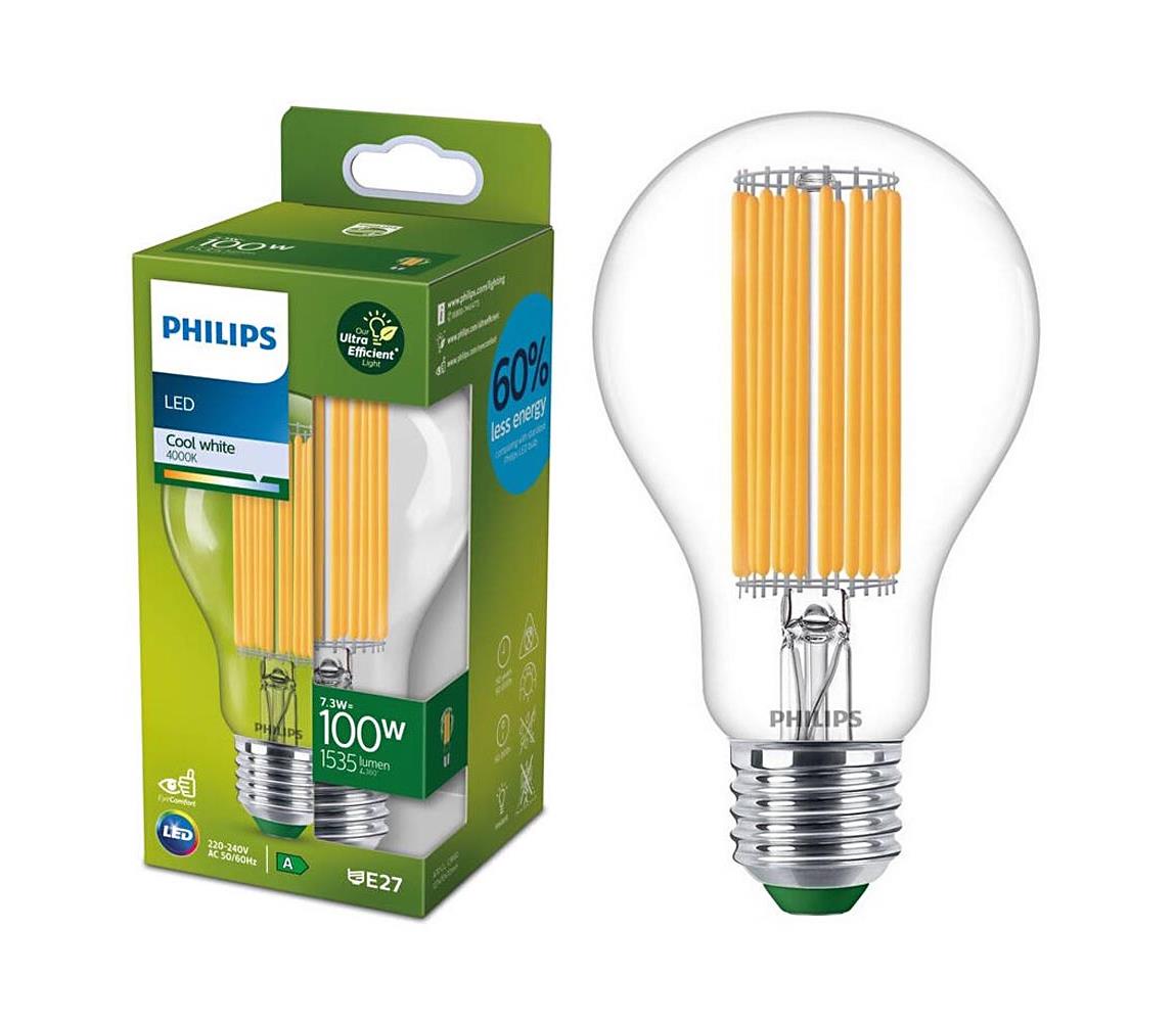 LED izzó ULTRAEFFICIENT FILAMENT Philips A60 E27/7,3W/230V 4000K 8720169188051