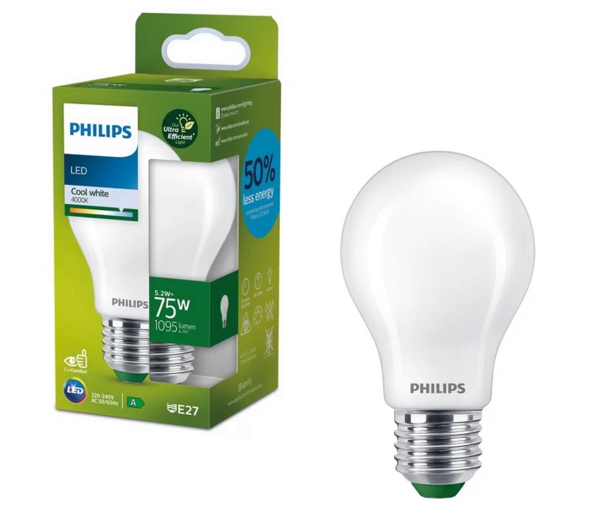 LED izzó ULTRAEFFICIENT Philips A60 E27/5,2W/230V 4000K 8720169187931