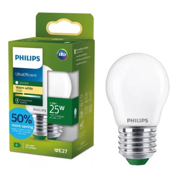 LED izzó ULTRAEFFICIENT Philips P45 E27/1,2W/230V 2700K