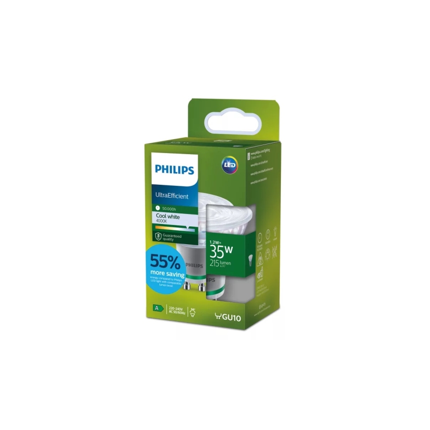 LED-izzó ULTRAEFFICIENT Philips PAR16 GU10/1,2W/230V 4000K