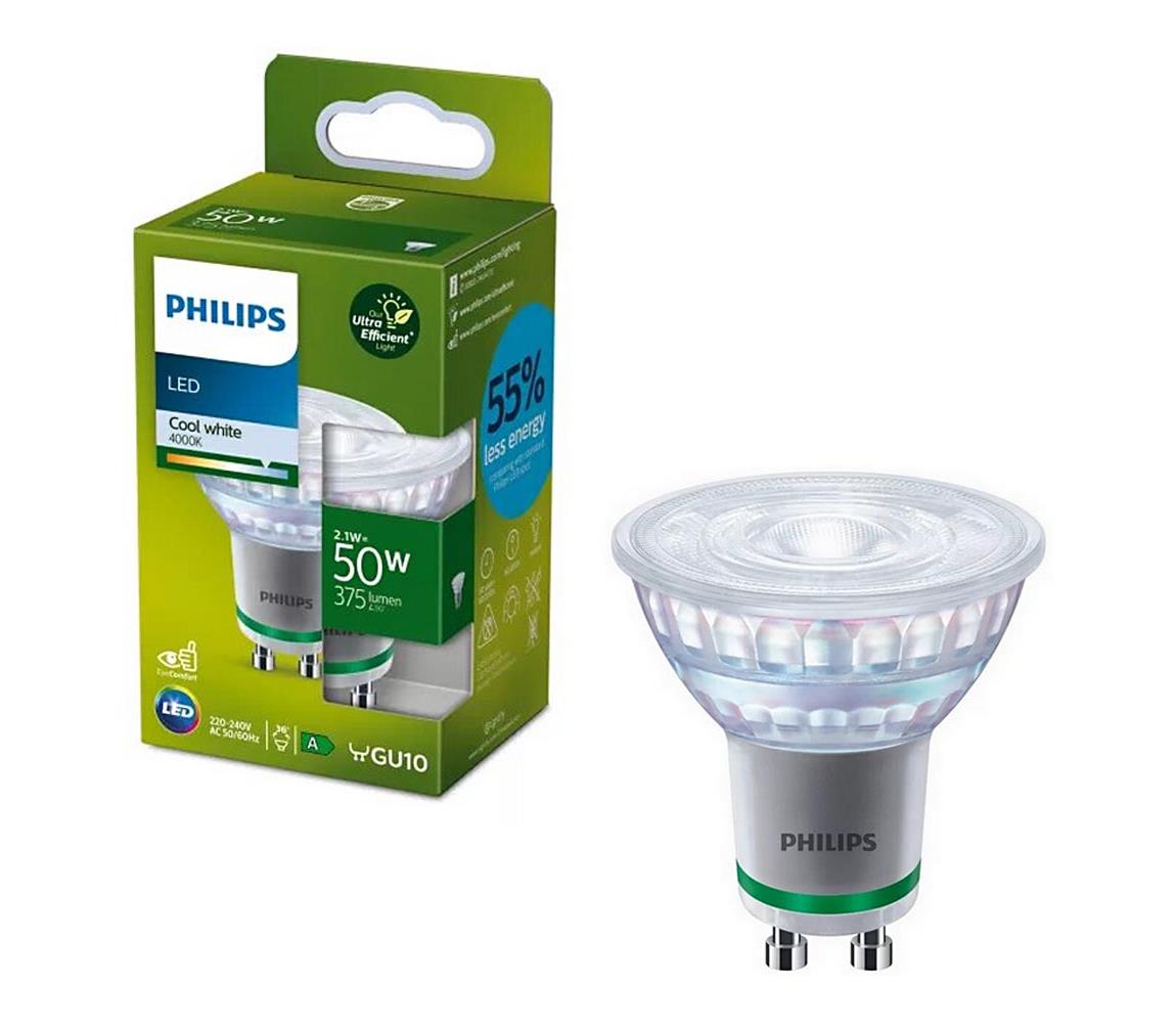 LED izzó ULTRAEFFICIENT Philips PAR16 GU10/2,1W/230V 4000K 8720169174320