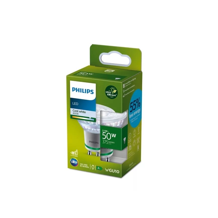 LED izzó ULTRAEFFICIENT Philips PAR16 GU10/2,1W/230V 4000K