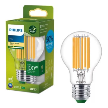 LED izzó ULTRAEFFICIENT VINTAGE Philips A60 E27/7,3W/230V 2700K