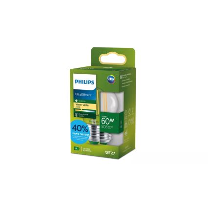 LED izzó ULTRAEFFICIENT VINTAGE Philips P45 E27/3,8W/230V 2700K