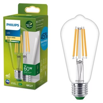 LED-izzó Ultrahatékony retró Philips ST64 E27/4W/230V 2700K