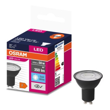 LED Izzó VALUE PAR16 GU10/4,5W/230V 6500K 36° fekete - Osram