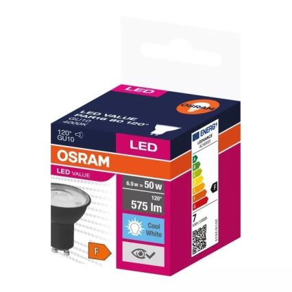 LED Izzó VALUE PAR16 GU10/6,9W/230V 4000K 120° fekete - Ledvance