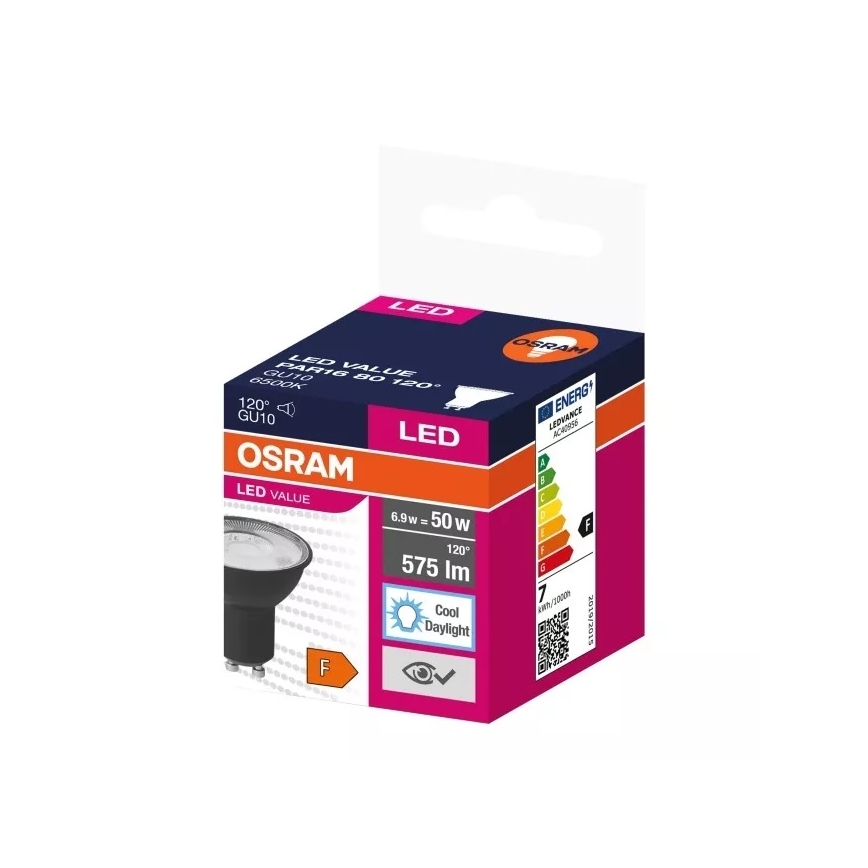 LED Izzó VALUE PAR16 GU10/6,9W/230V 6500K 120° fekete - Ledvance