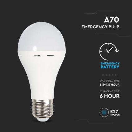 LED Izzó vészhelyzeti üzemmóddal A70 E27/9W/230V 4000K