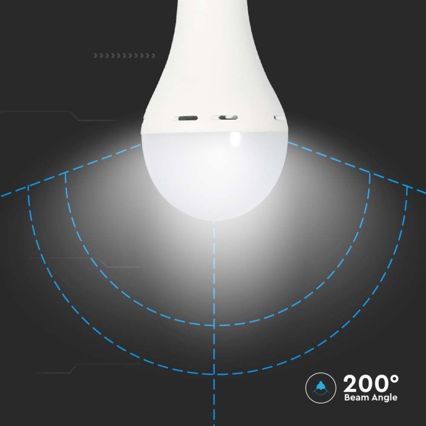 LED Izzó vészhelyzeti üzemmóddal A70 E27/9W/230V 4000K