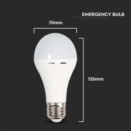 LED Izzó vészhelyzeti üzemmóddal A70 E27/9W/230V 4000K