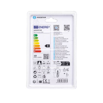 LED izzó VINTAGE A60 E27/10W/230V 2200K - Aigostar