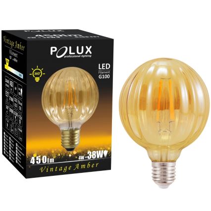 LED izzó VINTAGE AMBER E27/4W/230V G100 2700K