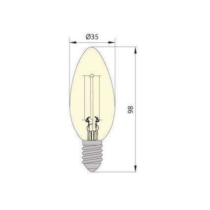 LED Izzó VINTAGE C35 E14/5W/230V 2200K