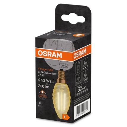 LED Izzó VINTAGE E14/2,5W/230V 2400K - Osram