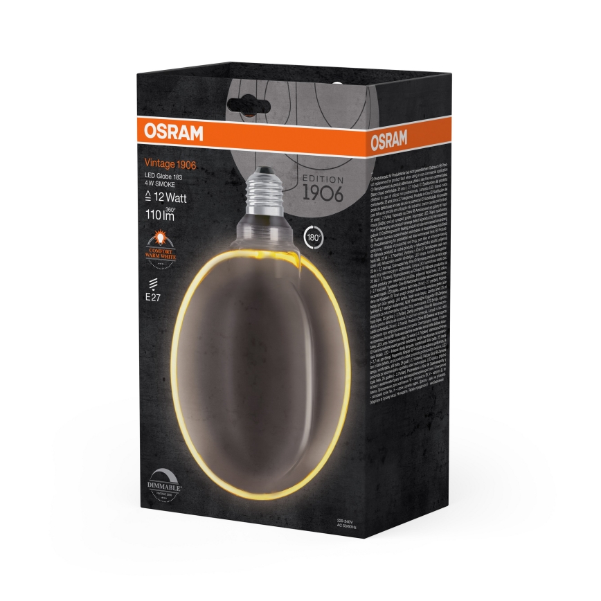 LED dimmelhető izzó VINTAGE FILAMENT E27/4W/230V 1800K - Osram