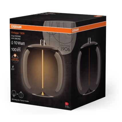 LED Izzó VINTAGE FILAMENT E27/4W/230V 2700K füstszínű - Osram