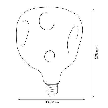 LED izzó VINTAGE FILAMENT G125 E27/2,4W/230V 1800K