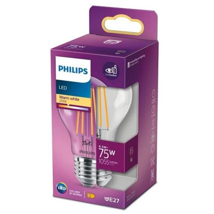 LED Izzó VINTAGE Philips A60 E27/8,5W/230V 2700K