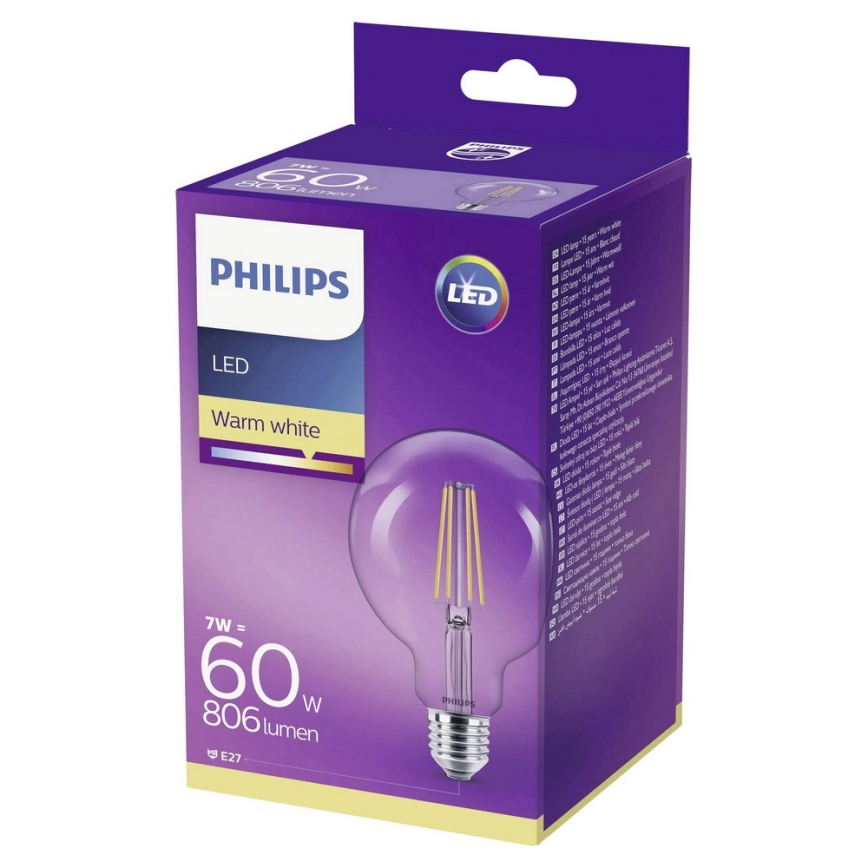 LED Izzó VINTAGE Philips E27/7W/230V 2700K